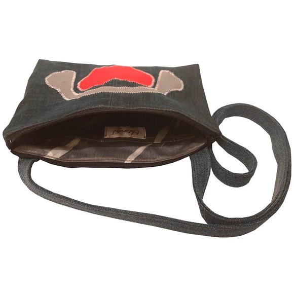 Blue Denim Small Crossbody Bag One Of A Kind - Picture 3 of 4